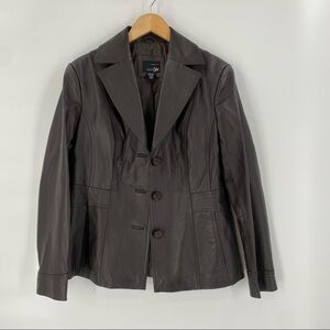 East 5th Brown Leather Jacket Medium